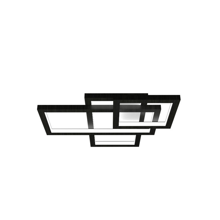 Teak Finish Contemporary LED Flush Mount Ceiling Light