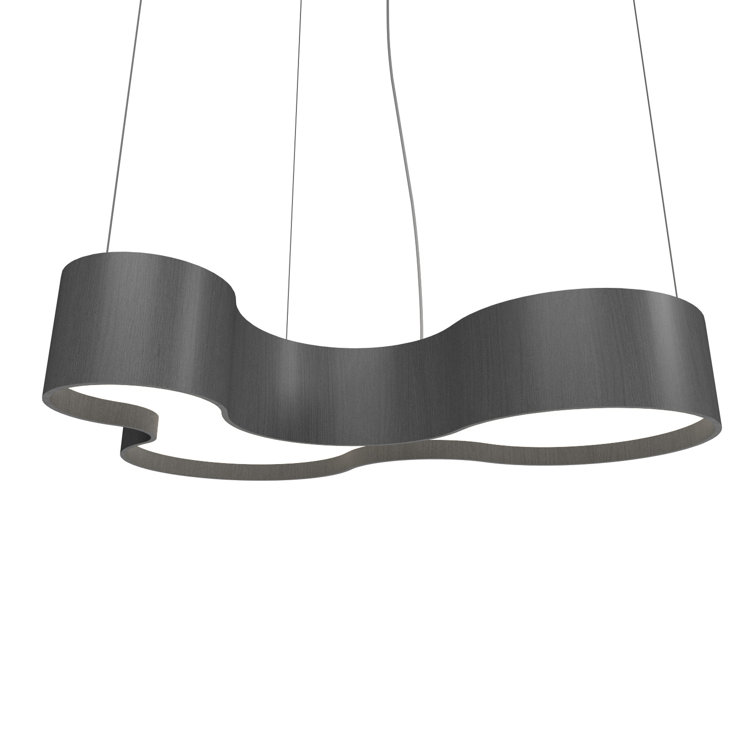 Lead Grey Contemporary Geometric LED Pendant Light