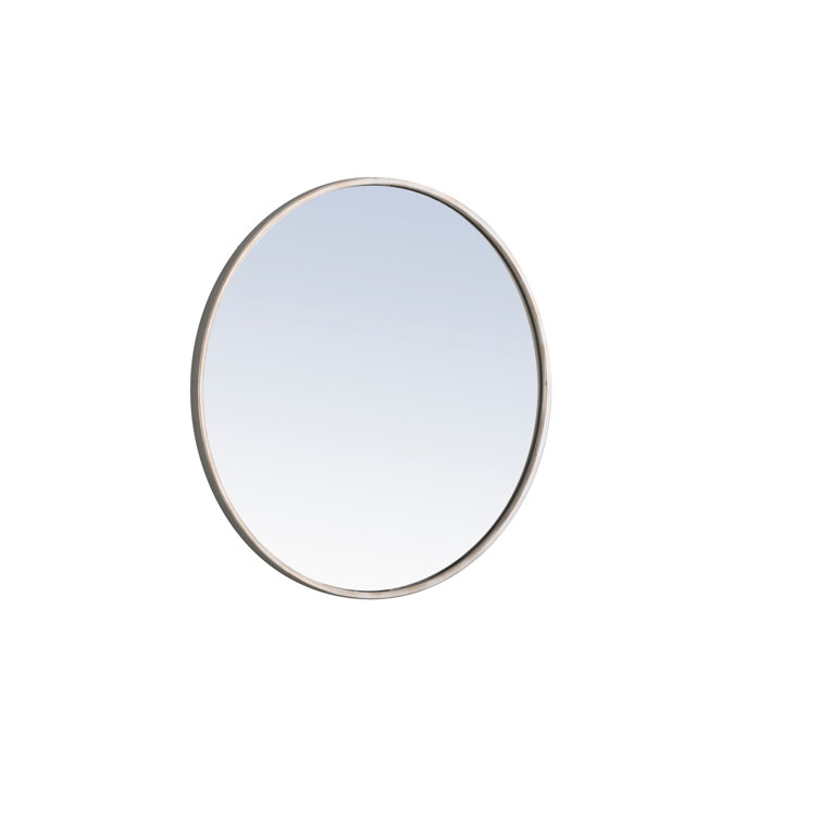 Sabine 48'' Round Silver Metal Wall Mirror