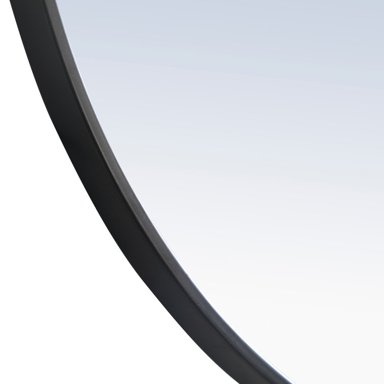 Silver Round Metal Frame Wall Mirror 32"