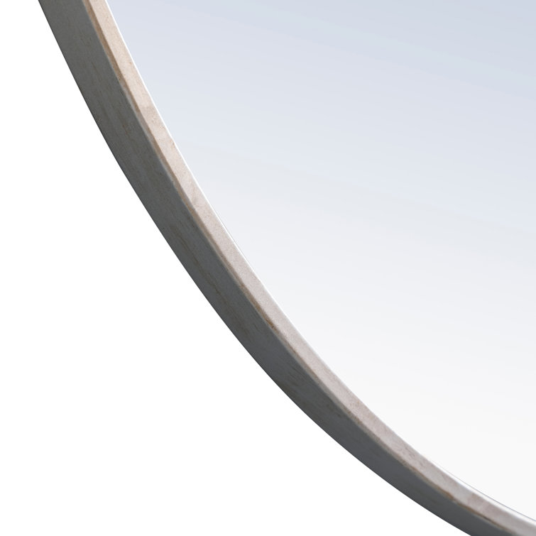 Silver Round Metal Frame Wall Mirror 32"