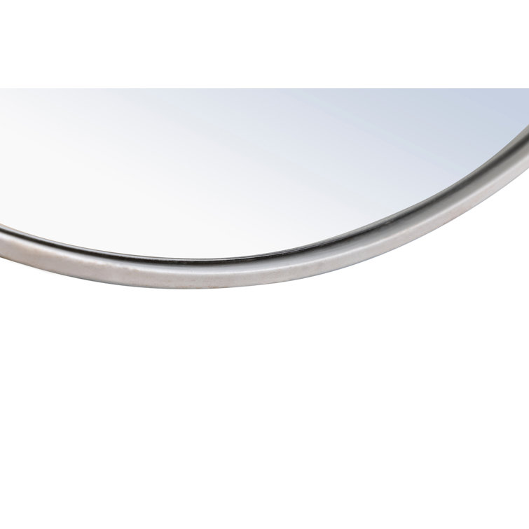 Sabine 48'' Round Silver Metal Wall Mirror