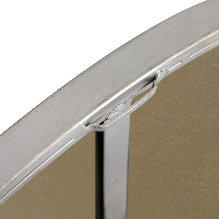 Silver Round Metal Frame Wall Mirror 32"