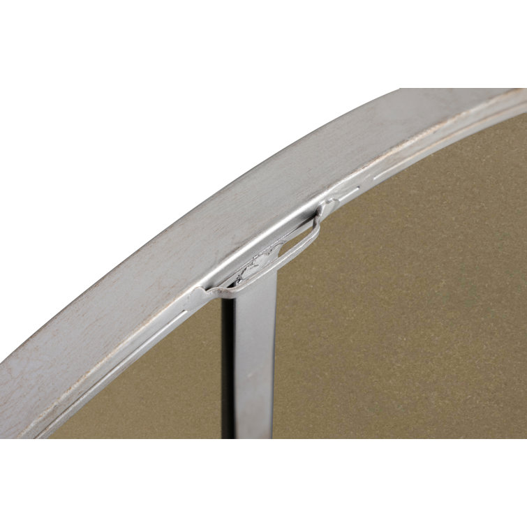 Sabine 48'' Round Silver Metal Wall Mirror
