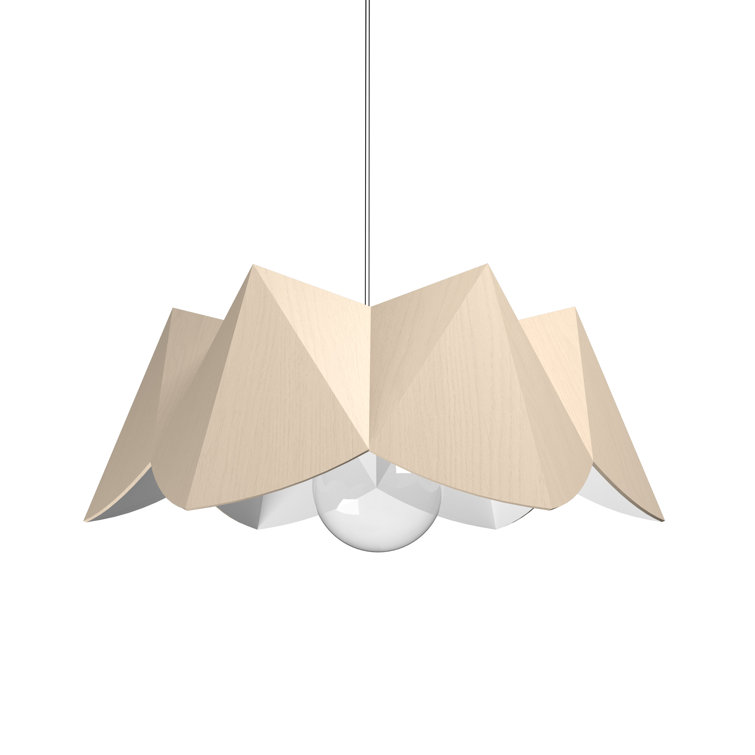 Maple Geometric Pendant Light with Organic Cappuccino Shade