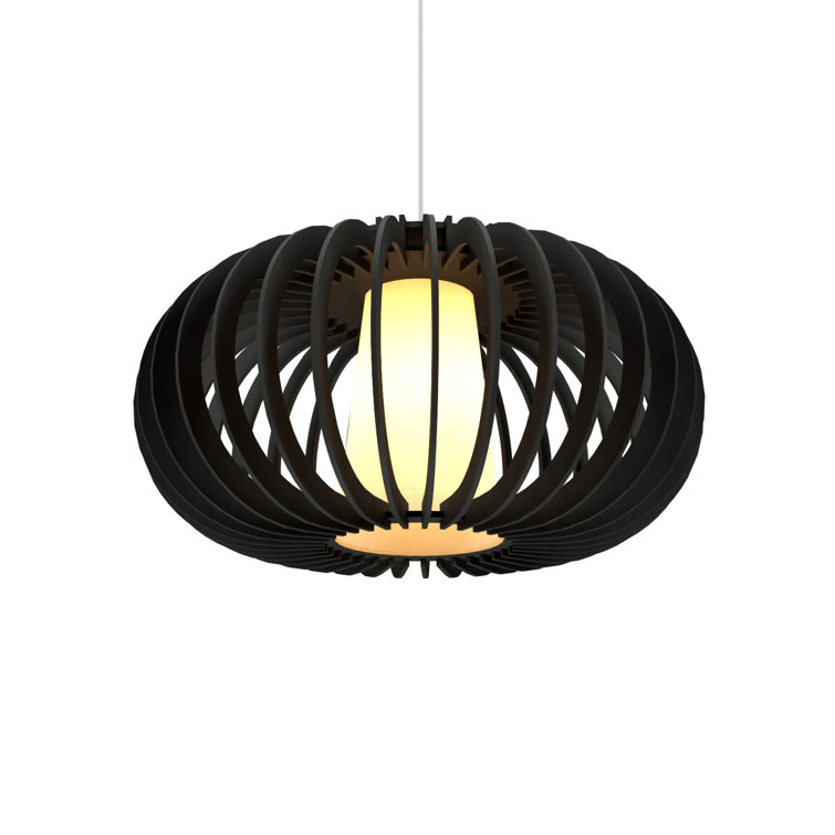 Imbuia Wood Geometric LED Pendant Light
