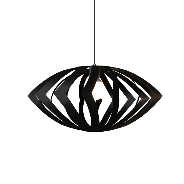 Cappuccino Wood Veneer Geometric Pendant Light