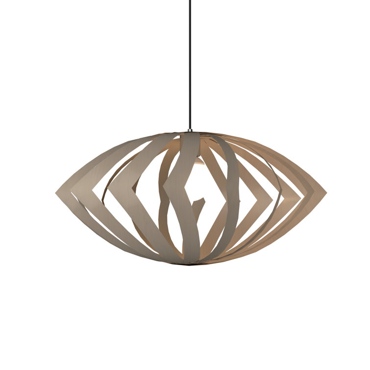 Cappuccino Wood Veneer Geometric Pendant Light