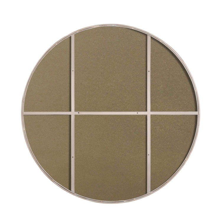 Silver Round Metal Frame Wall Mirror 32"