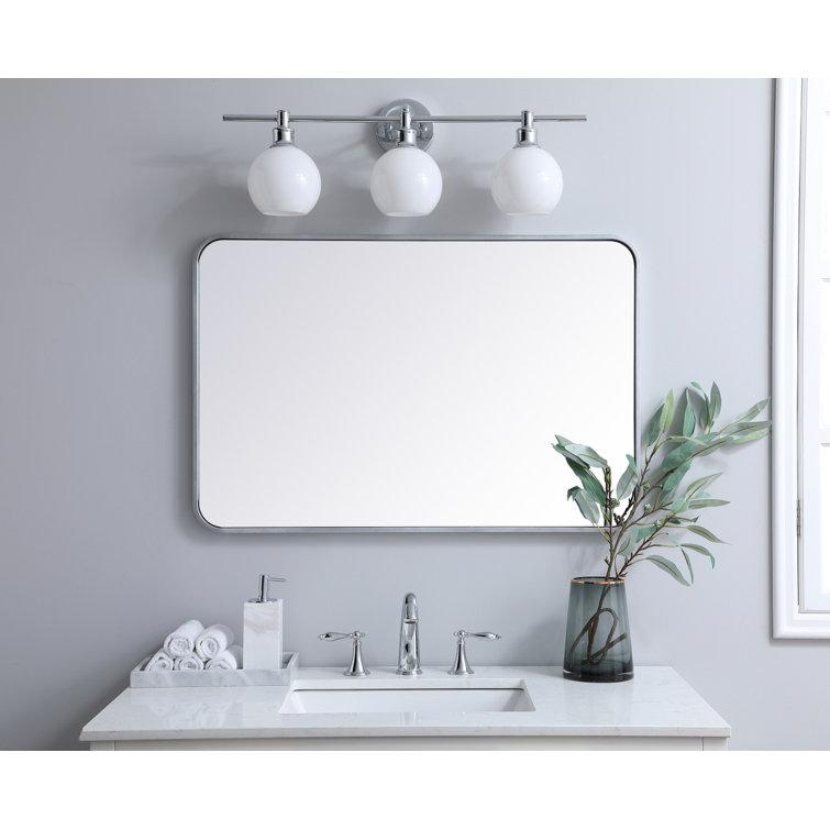 Sabine Silver Metal Rectangular Wall Mirror