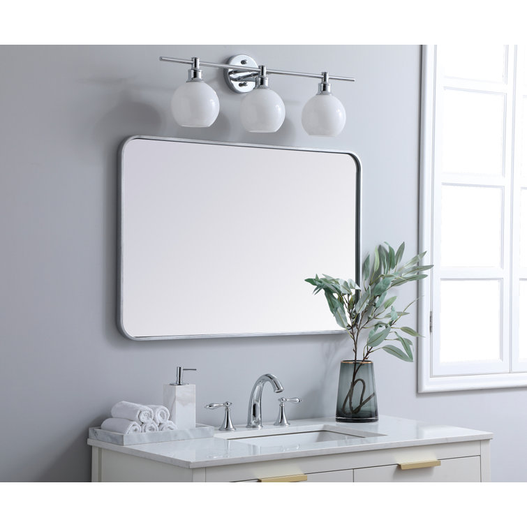 Sabine Silver Metal Rectangular Wall Mirror