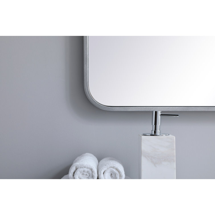 Sabine Silver Metal Rectangular Wall Mirror