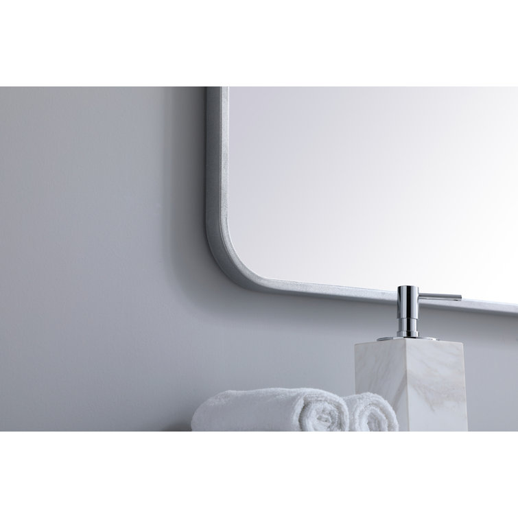 Sabine Silver Metal Rectangular Wall Mirror