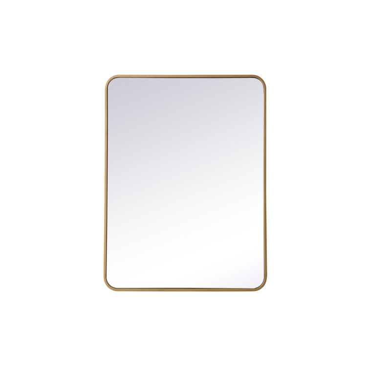 Classic Brass Metal Framed Rectangular Wall Mirror