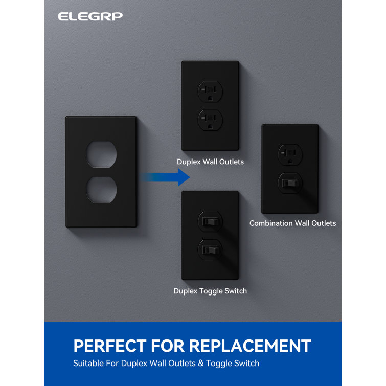 No Subject 2 - Gang Duplex Outlet Wall Plate (Set of 10)