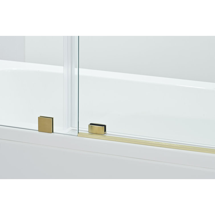 60'' x 76'' Frameless Clear Tempered Glass Sliding Shower Door
