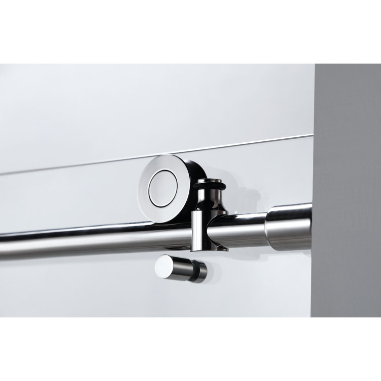 60 in. W x 76 in. H Frameless Chrome Sliding Shower Door with Clear Glass