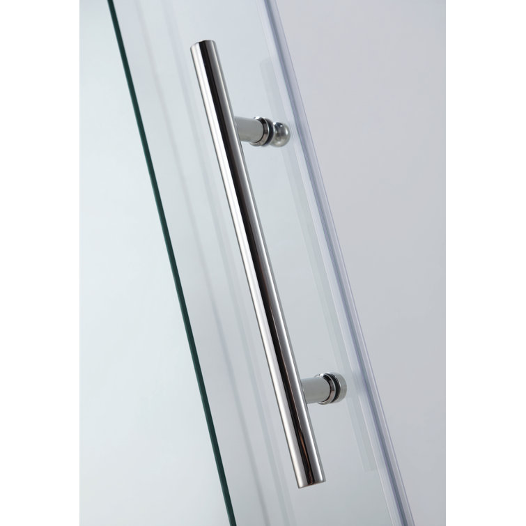 60 in. W x 76 in. H Frameless Chrome Sliding Shower Door with Clear Glass