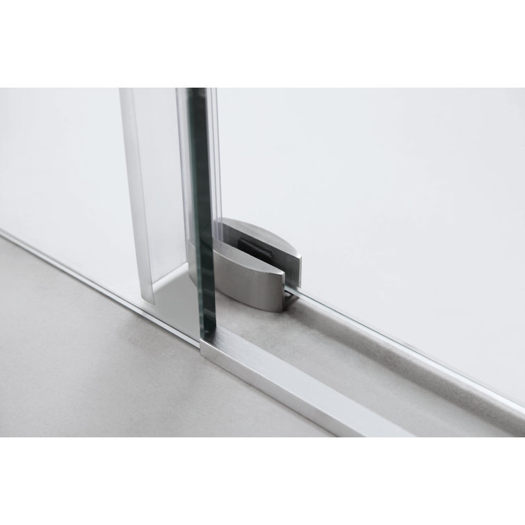 76 in. x 60 in. Frameless Sliding Shower Door with Clear Tempered Glass