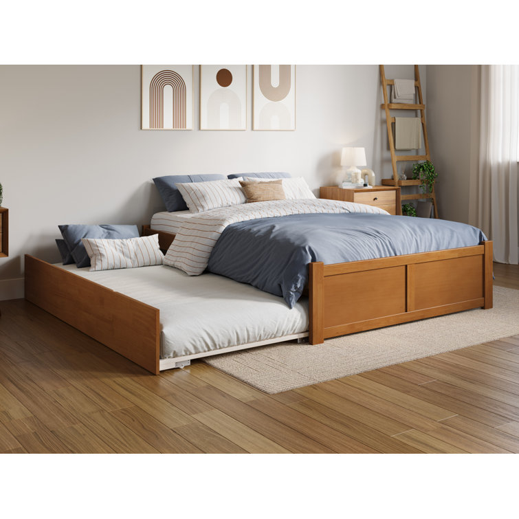 Light Toffee Full Wood Platform Bed with Slats