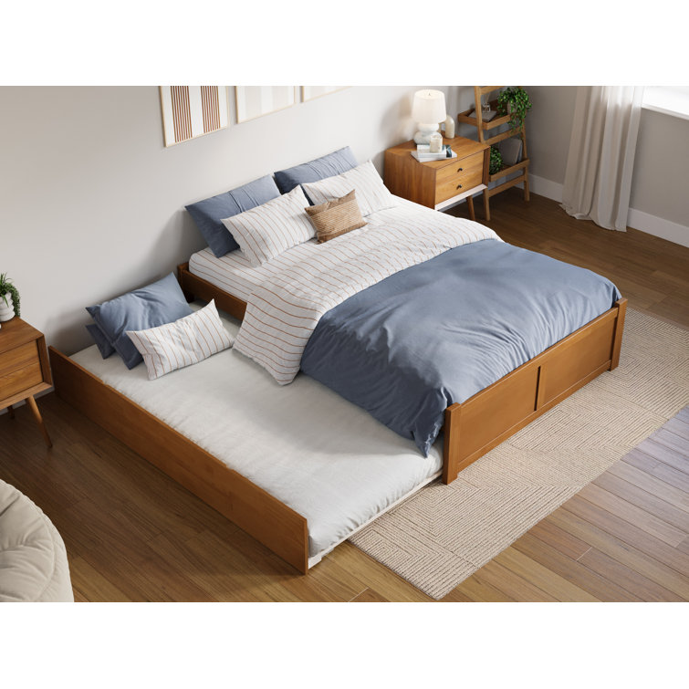 Light Toffee Full Wood Platform Bed with Slats