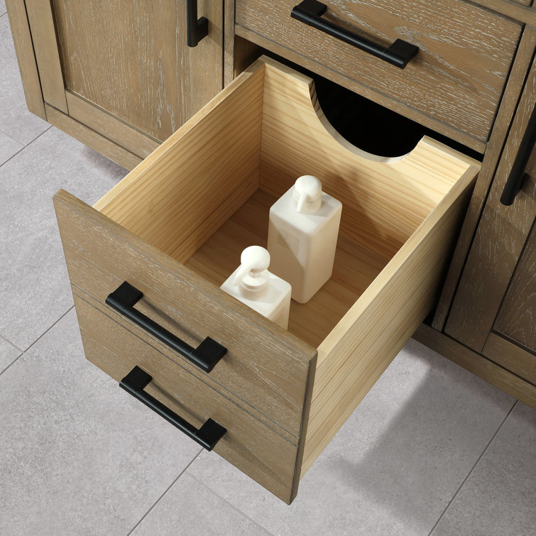 Bailey 48" Driftwood Oak Single Bathroom Vanity with Quartz Top