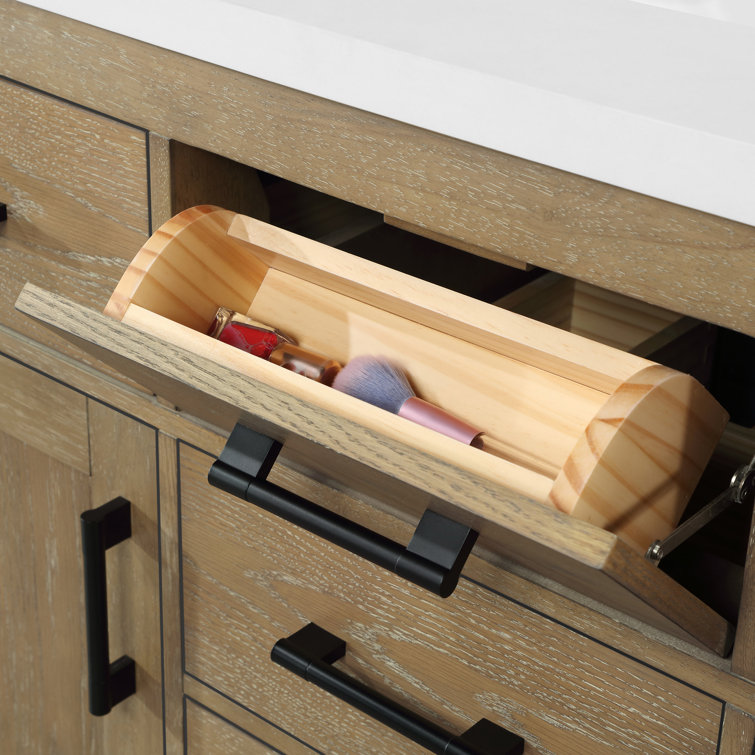 Bailey 48" Driftwood Oak Single Bathroom Vanity with Quartz Top