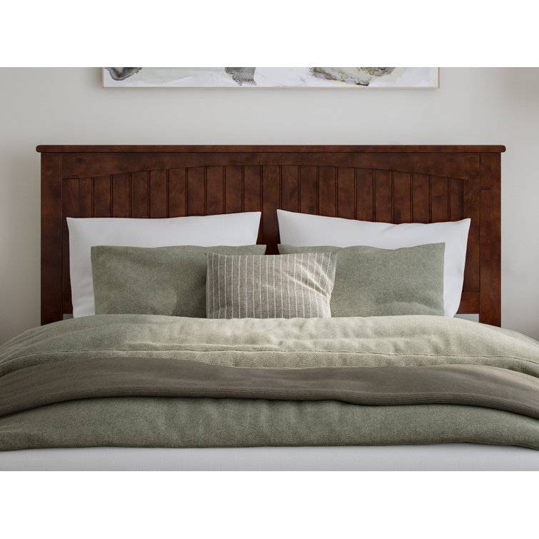 Nantucket Walnut King Wood Platform Bed with Headboard