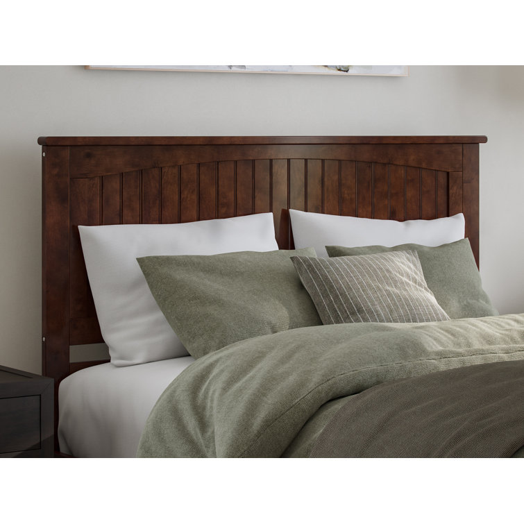Nantucket Walnut King Wood Platform Bed with Headboard