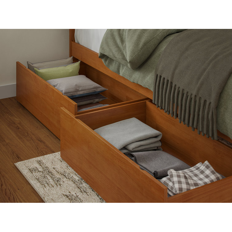 Nantucket Light Toffee Queen Wood Platform Bed with Storage Drawers
