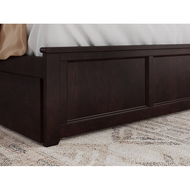 Espresso King Solid Wood Platform Bed with Storage Drawers