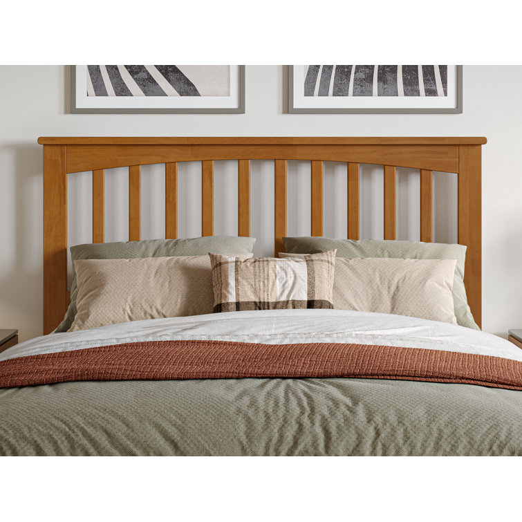 Light Toffee Full Wood Platform Bed with Twin Trundle