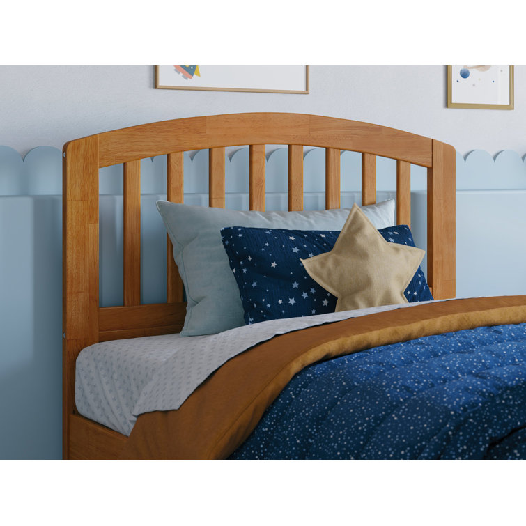 Light Toffee Twin Wood Platform Bed with Storage Drawers