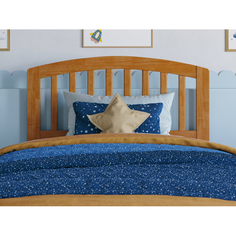 Light Toffee Twin Wood Platform Bed with Storage Drawers