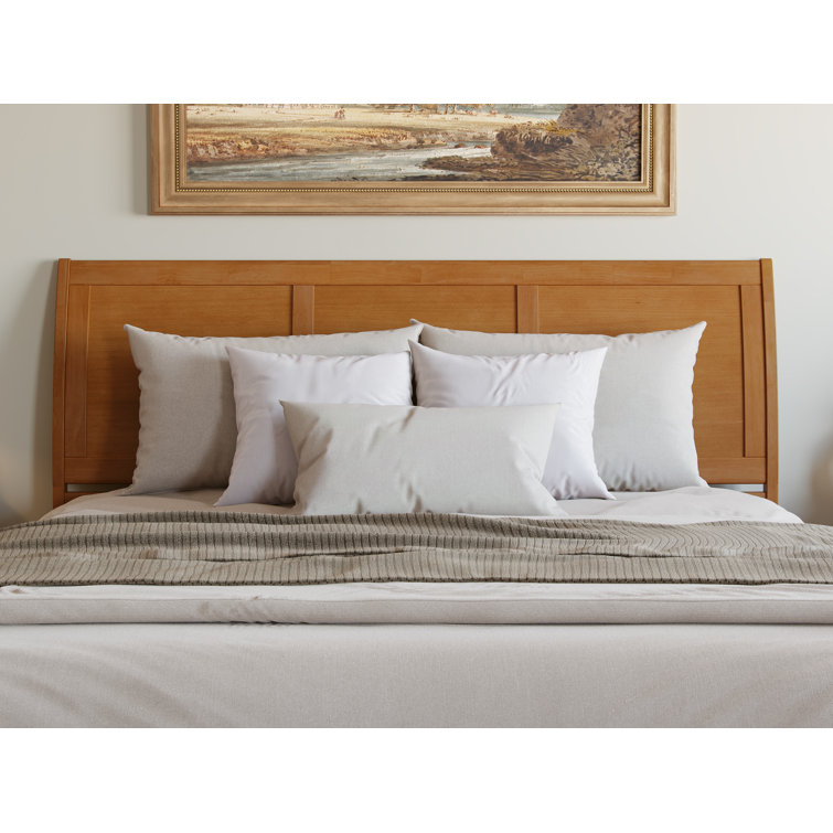 Portland Light Toffee King Wood Platform Bed with Storage Drawers