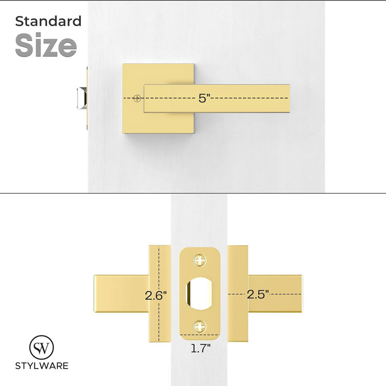 Satin Brass Stainless Steel Passage Lever Door Handle Set