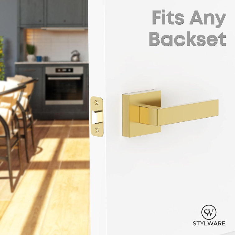 Satin Brass Stainless Steel Passage Lever Door Handle Set