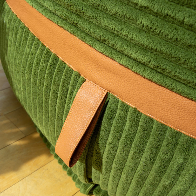 Moss Green Corduroy XXL Bean Bag Chair with Removable Cover