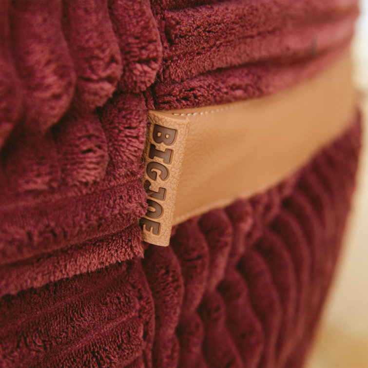 Deep Terracotta Corduroy XL Bean Bag Chair with Removable Cover