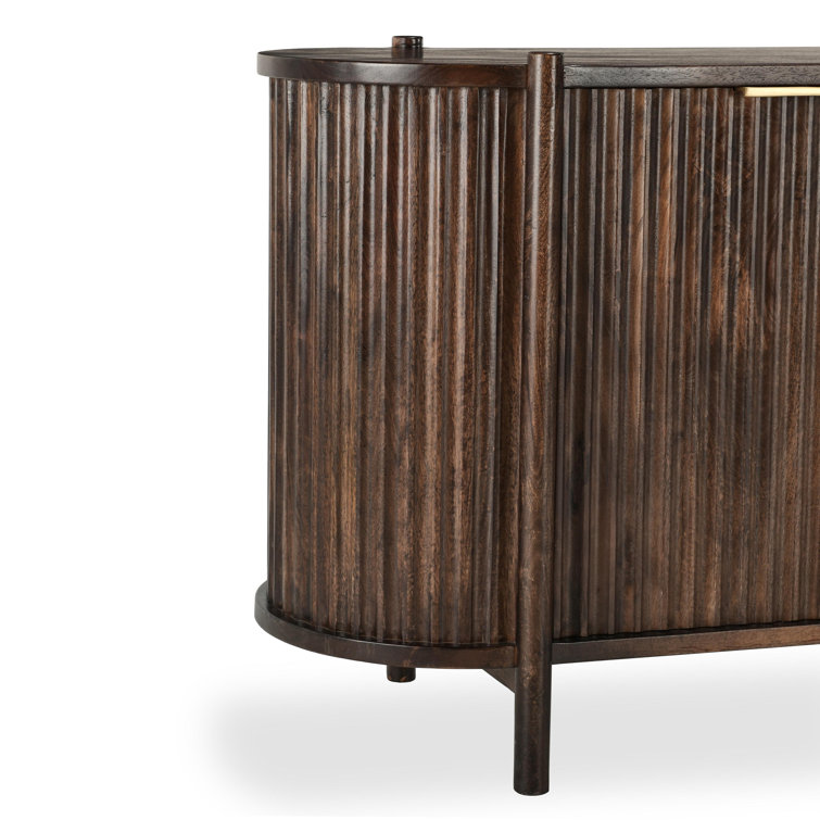 Redford 73" Dark Brown Mango Wood Mid-Century Modern Buffet Sideboard