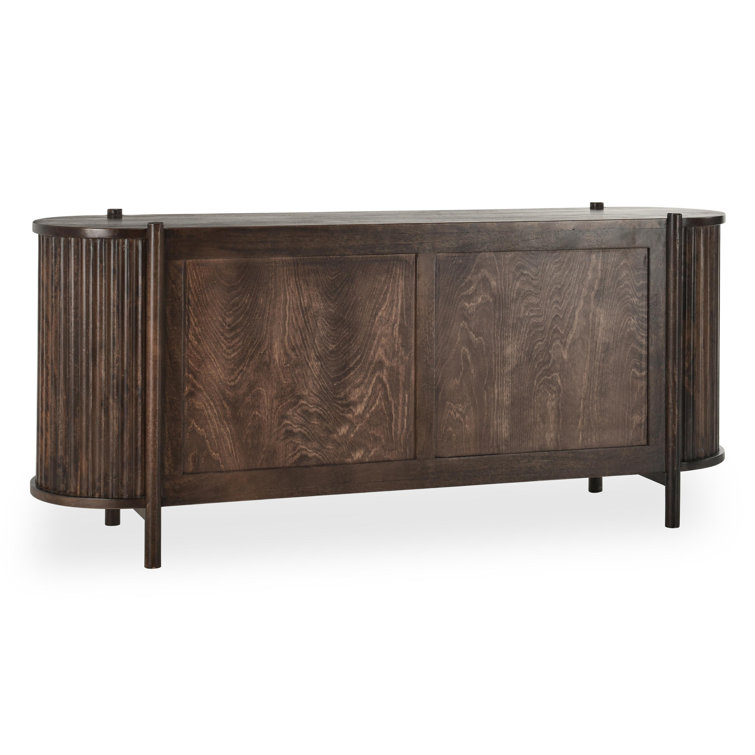 Redford 73" Dark Brown Mango Wood Mid-Century Modern Buffet Sideboard