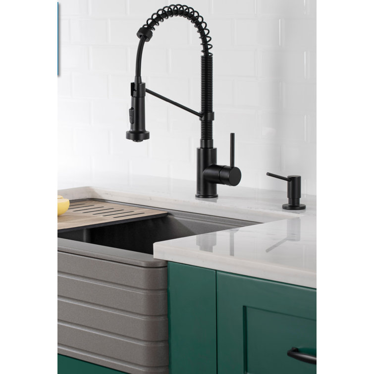 Chrome Commercial Style Pull-Down Kitchen Faucet with Drinking Water Dispenser