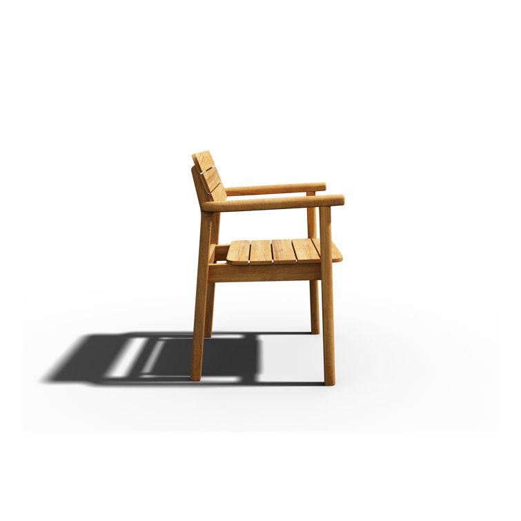 Riva Teak Outdoor Dining Armchair with Wide Slats