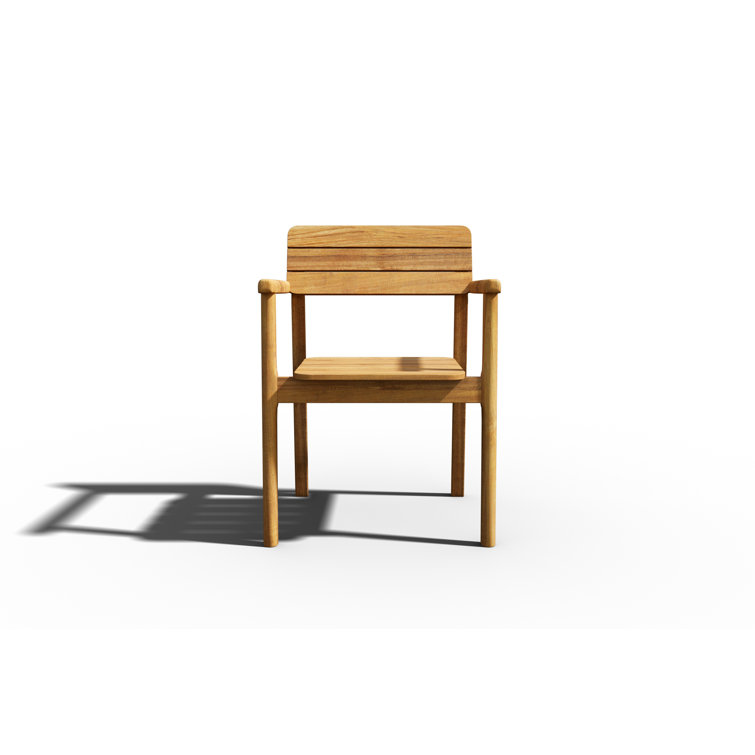 Riva Teak Outdoor Dining Armchair with Wide Slats