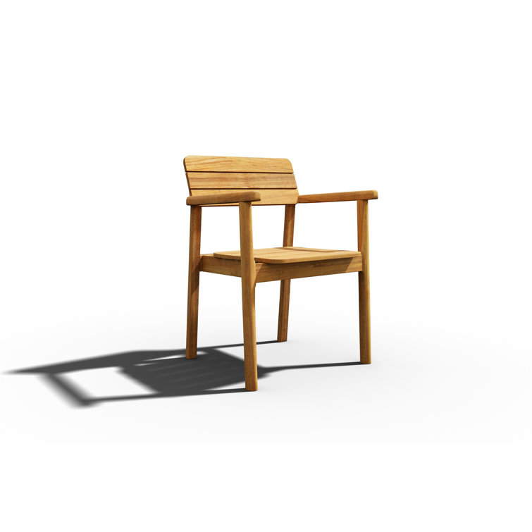 Riva Teak Outdoor Dining Armchair with Wide Slats