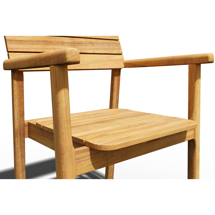 Riva Teak Outdoor Dining Armchair with Wide Slats