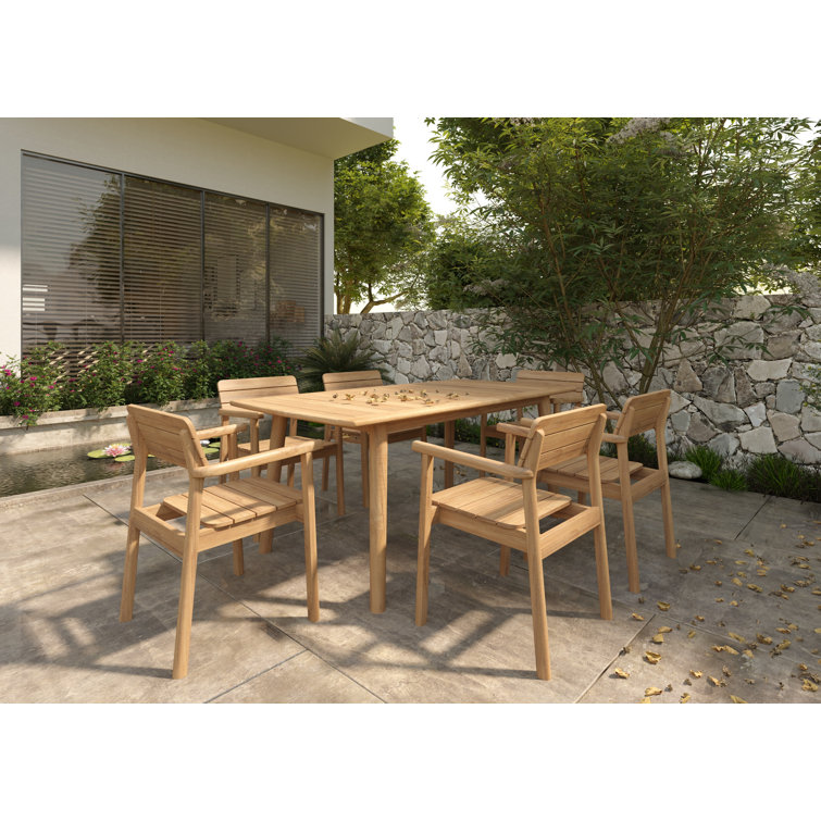 Riva Teak Outdoor Dining Armchair with Wide Slats