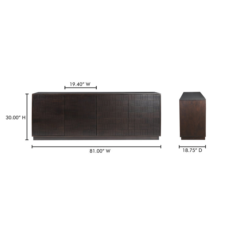Albis 81'' Dark Brown Mango Wood Sideboard