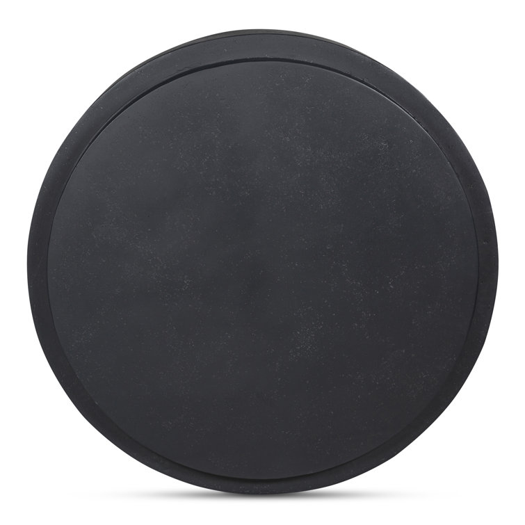 Yureni 48" Black Concrete Outdoor Round Coffee Table
