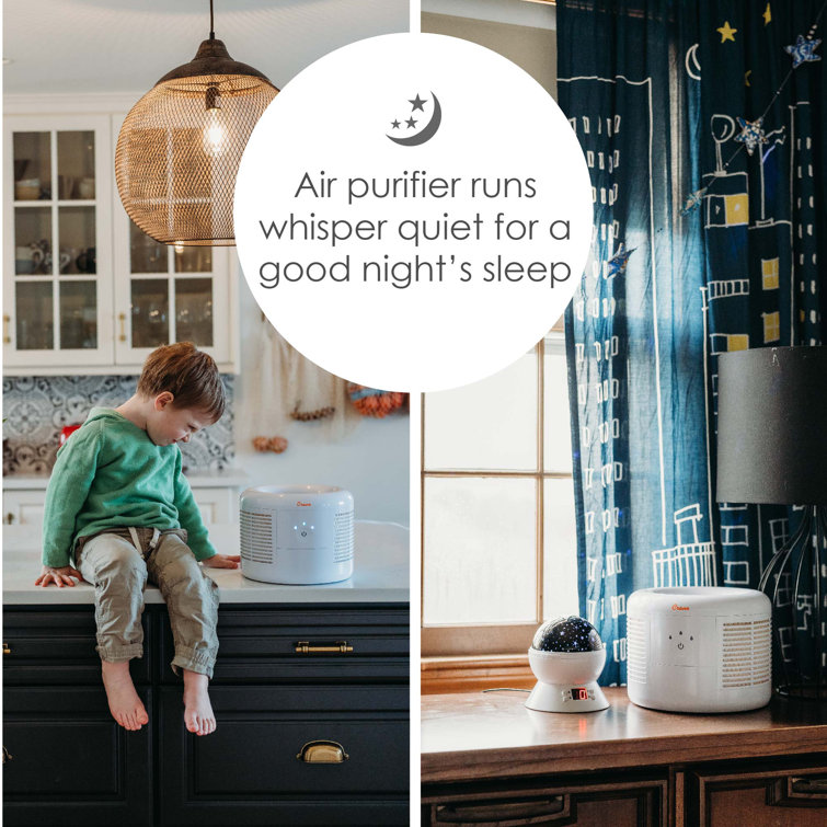 Compact White HEPA Table-Top Air Purifier with Touch Controls